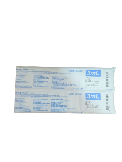 Jeringa Nipro 3mL Naranja  - Paquete de 100 Piezas