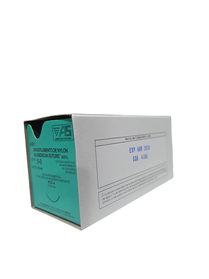 Sutura Nylon 5-0 AMERICAN SUTURE - Paquete de 12 Piezas