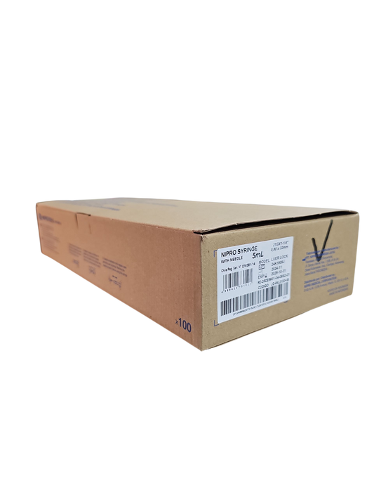 Jeringa Nipro 5mL Verde - Paquete de 100 Piezas