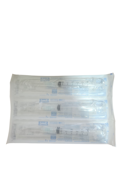 Jeringa Nipro 3mL Azul - Paquete de 100 Piezas