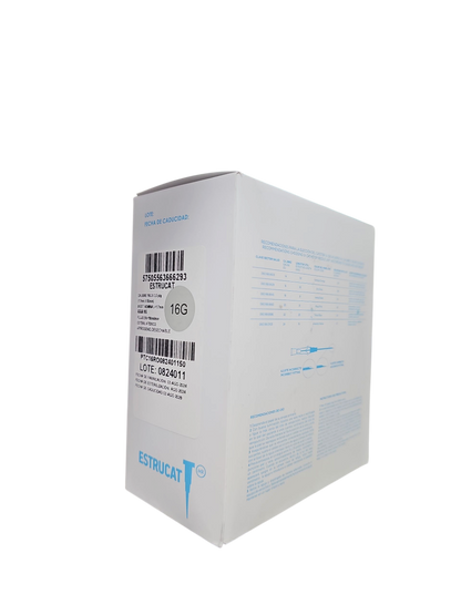 Catéter Punzocat #16 Gris ESTRUCAT – C/50 Unidades