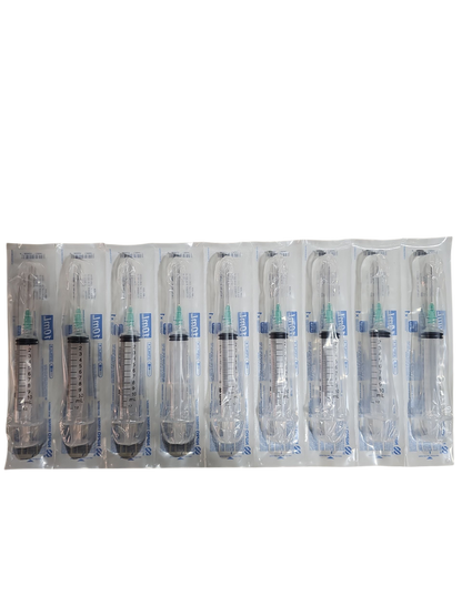 Jeringa Nipro 10mL Verde - Paquete de 100 Piezas