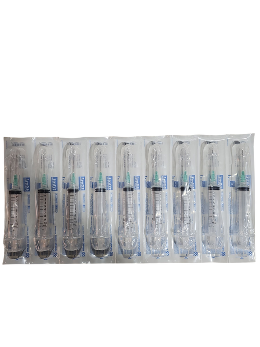 Jeringa Nipro 10mL Verde - Paquete de 100 Piezas