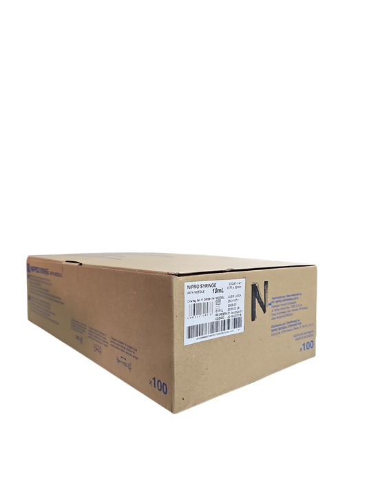 Jeringa Nipro 10mL Negra - Paquete de 100 Piezas