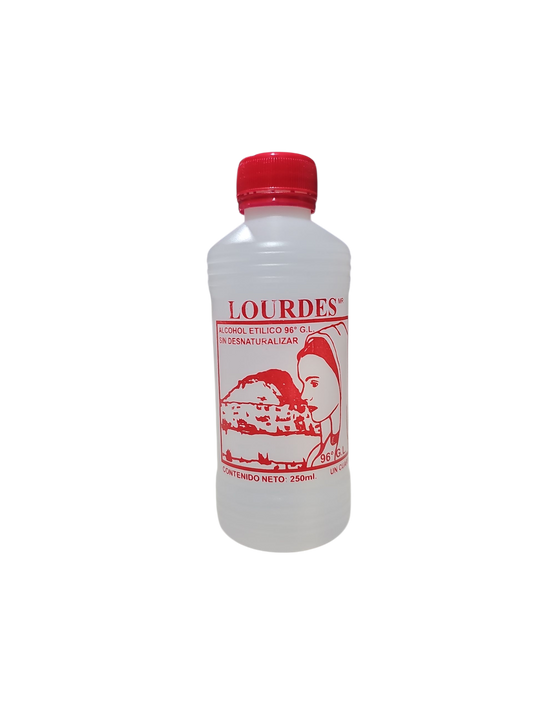 Alcohol Sin Desnaturalziar 96° Lourdes Rojo 250mL - Pieza