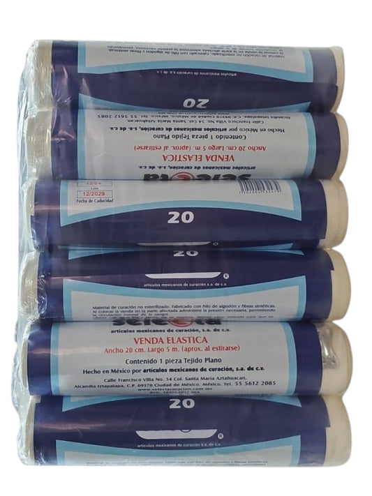 Venda Elástica SELECTA 20cm x 5m - Paquete de 6 Piezas