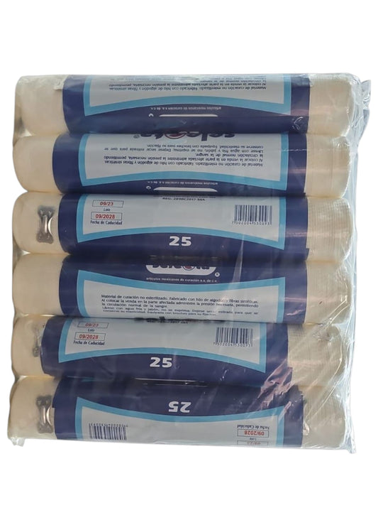 Venda Elástica SELECTA 25cm x 5m - Paquete de 6 Piezas