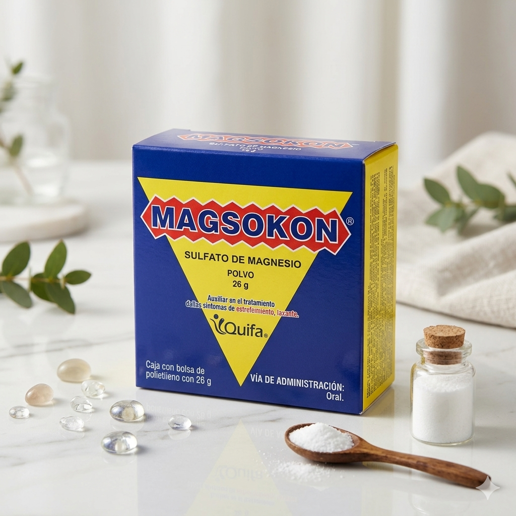 Mgasokon (Sulfato De Magnesio) Polvo 26 Gramos Pieza