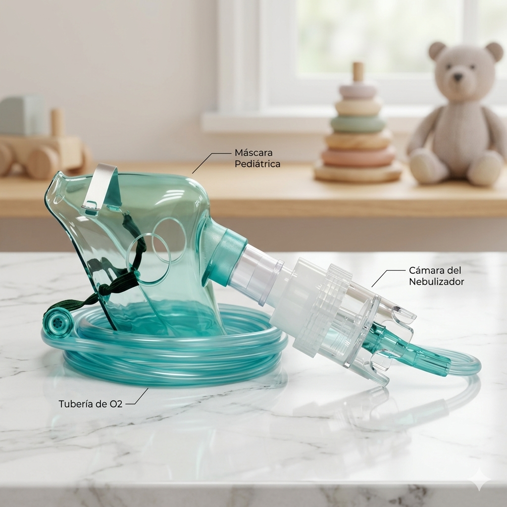 Mascarilla Con Equipo Para Nebulizar Infantil Pieza