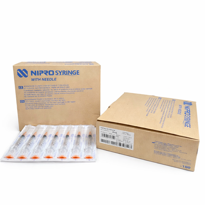 Jeringa Nipro 3mL Naranja Caja Con 100 Piezas