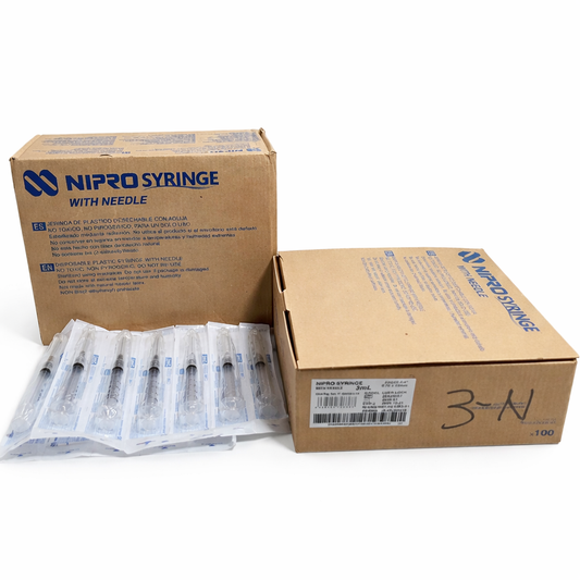 Jeringa Nipro 3mL Negra Caja Con 100 Piezas