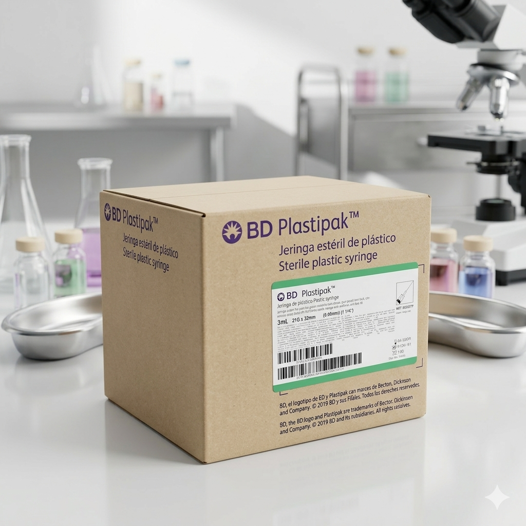 Jeringa Plastipak 3mL Verde Caja Con 100 Piezas
