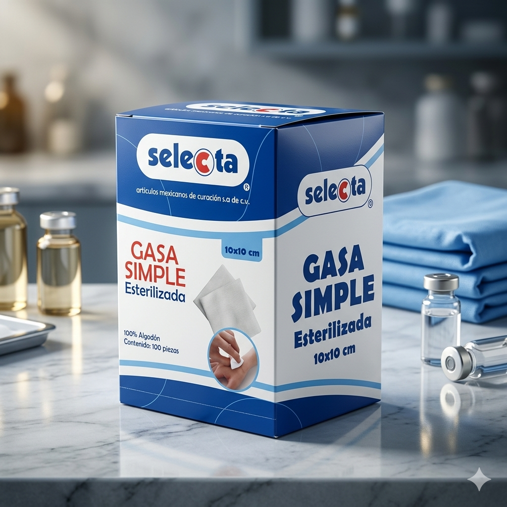 Gasa Estéril Selecta 10x10 cm Con 100 Sobres