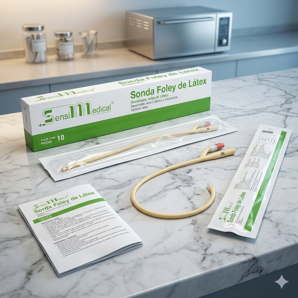 Sonda Foley de Látex #18 SENSIMEDICAL Caja Con 10 Piezas