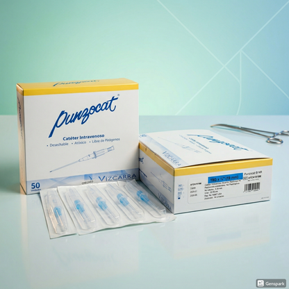 Catéter Punzocat #19 Azul VIZCARRA Con 50 Unidades