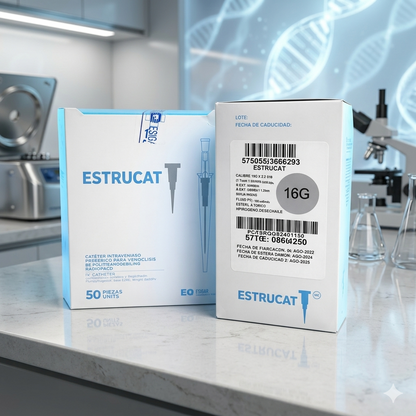 Catéter Punzocat #16 Gris ESTRUCAT – C/50 Unidades