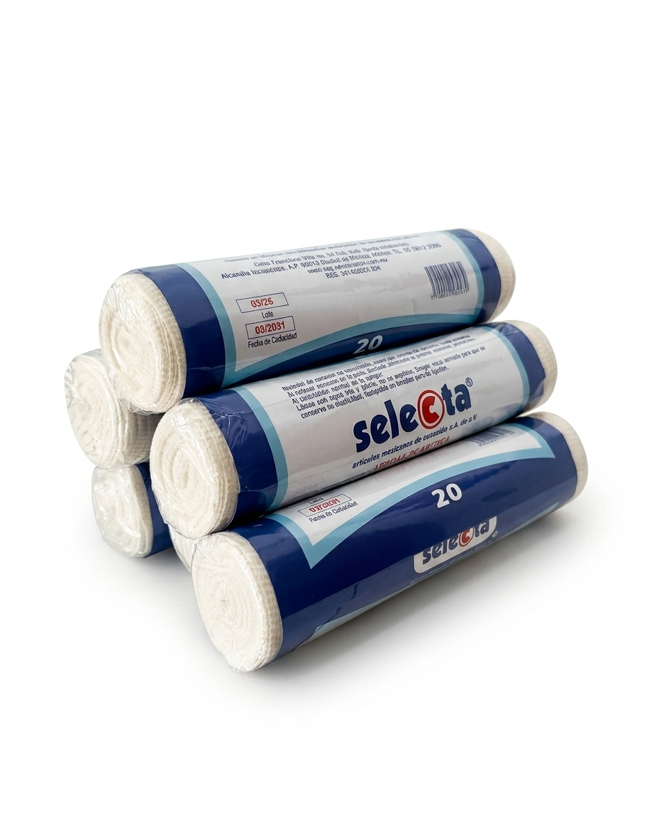Venda Elástica SELECTA 20cm x 5m - Paquete de 6 Piezas
