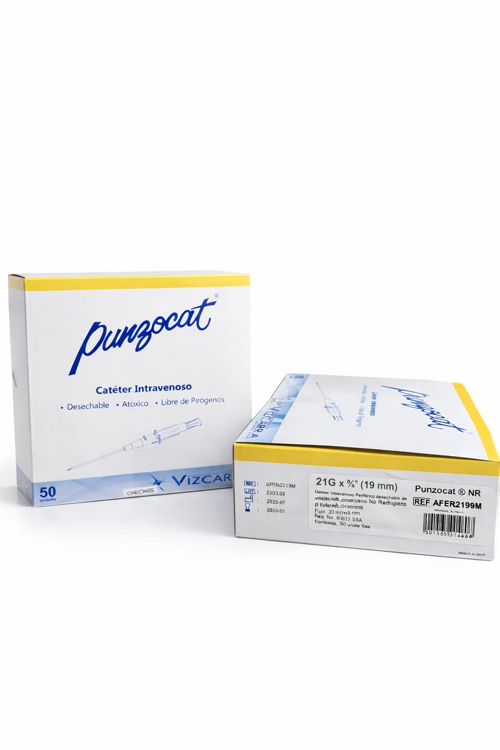 Catéter Punzocat #21 Blanco VIZCARRA  - C/50 Unidades