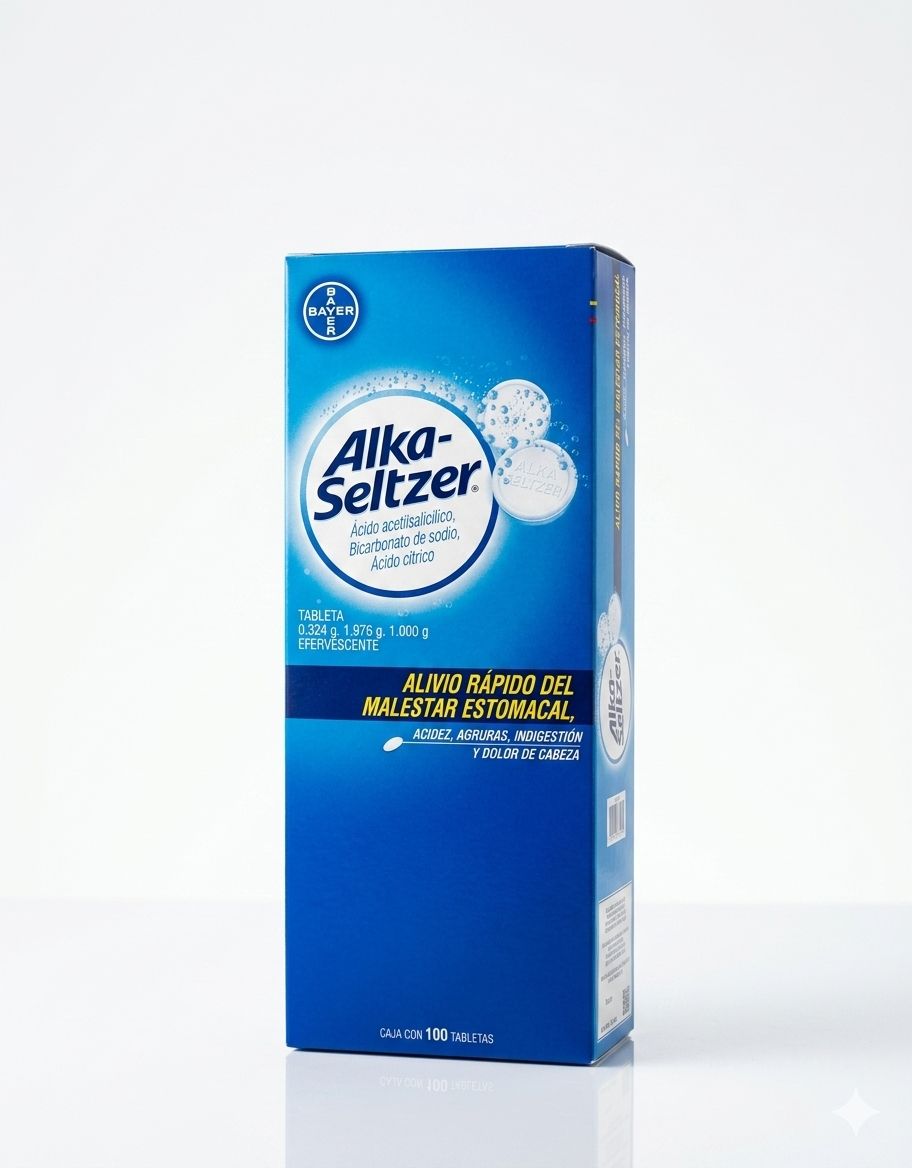 Alka Seltzer Exhibidor Con 100 Tabletas