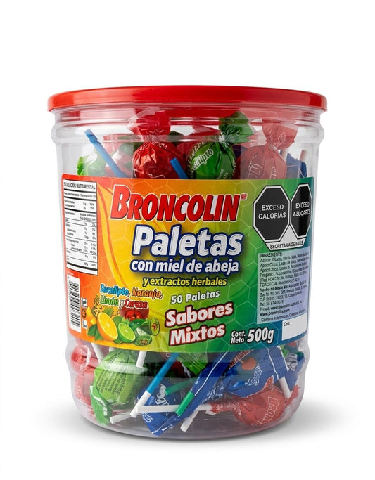 Paletas Broncolin Tarro Con 50 Piezas